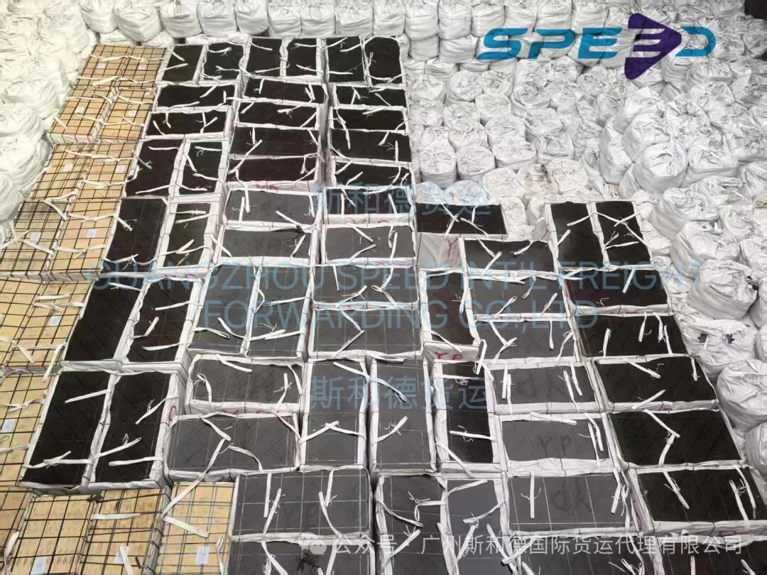 Maximized spatial efficiency: Delicate construction materials neatly stacked and secured